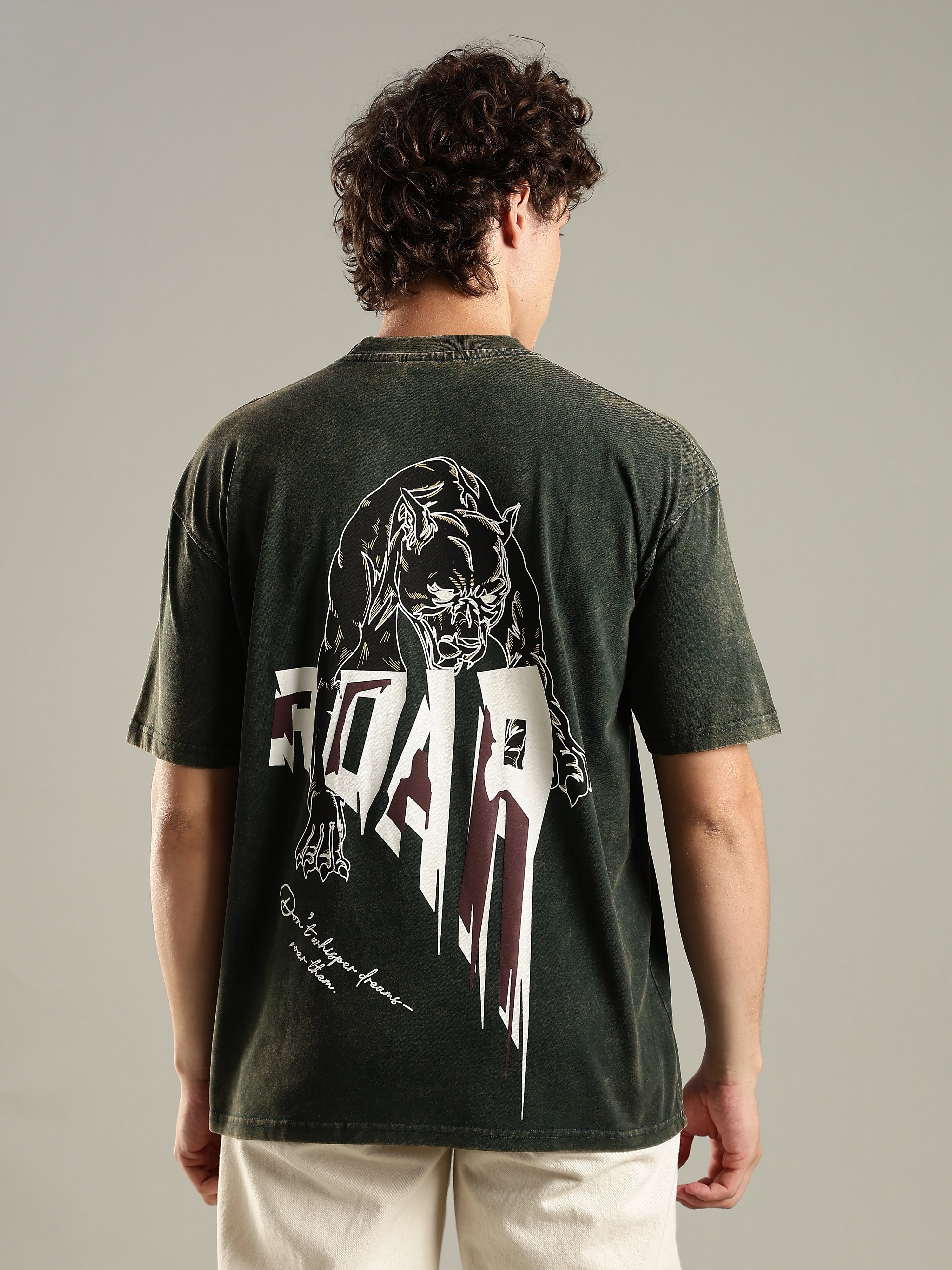 Roar Acid Wash Oversized T-Shirt