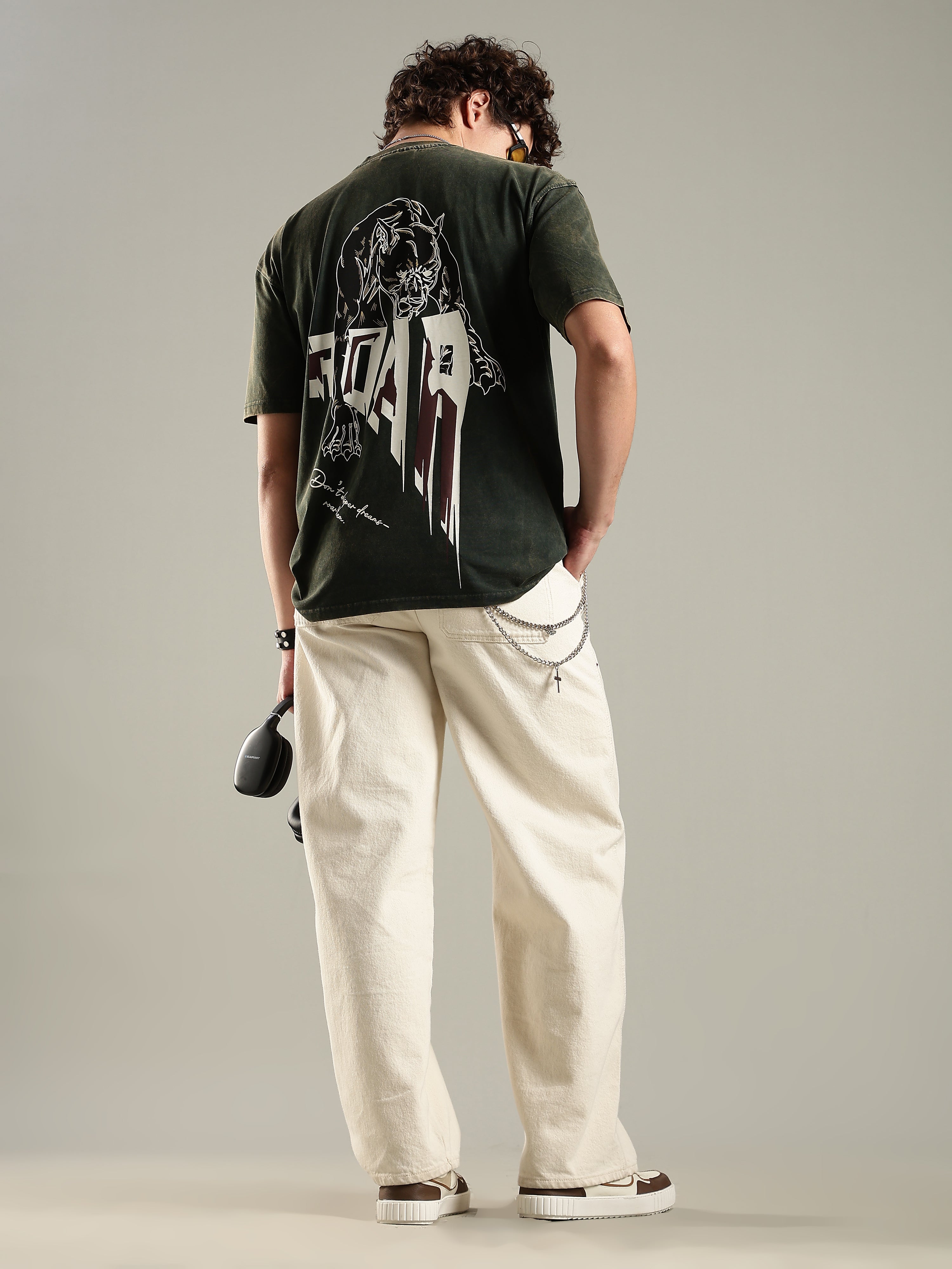 Roar Acid Wash Oversized T-Shirt
