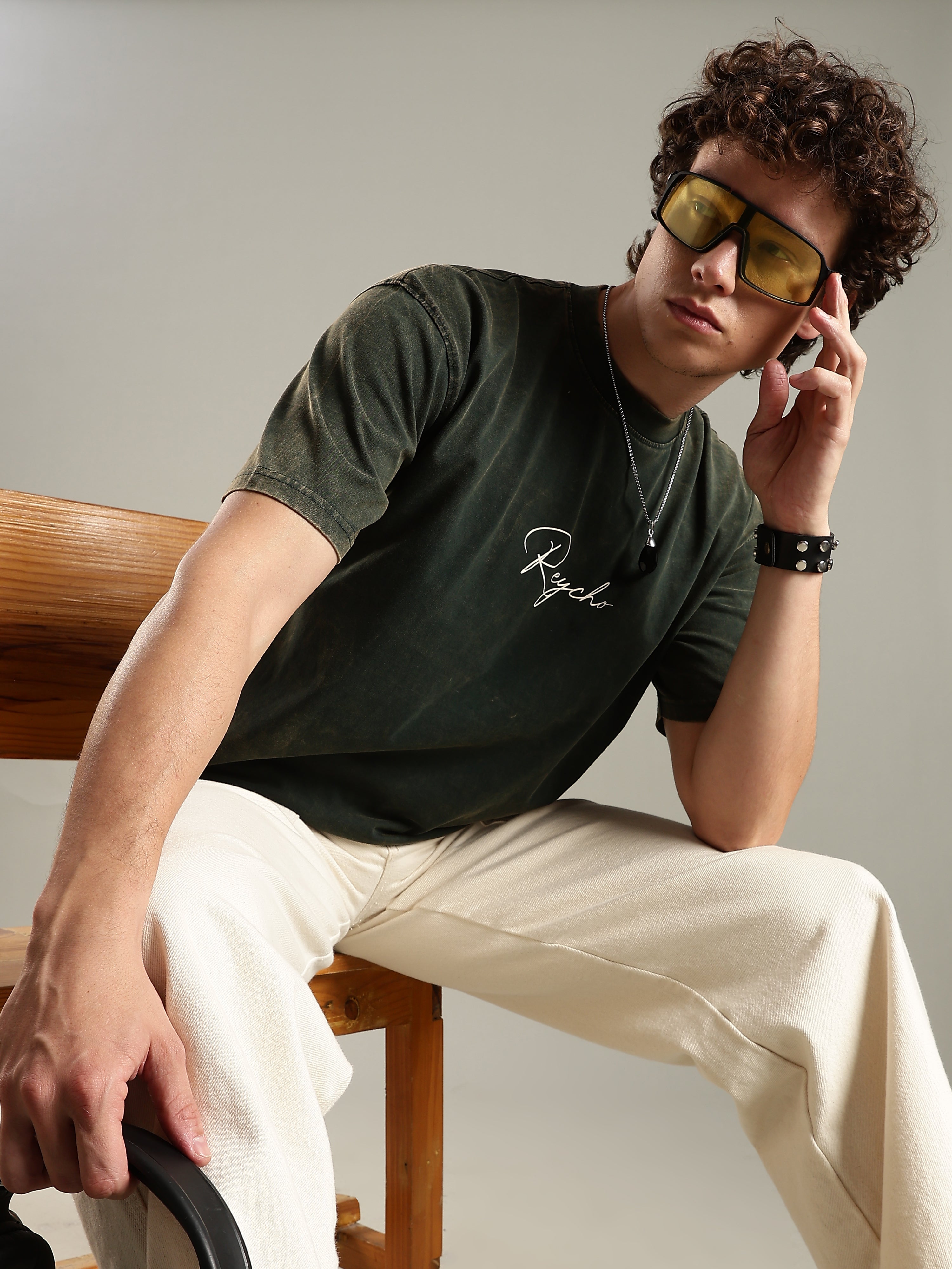 Roar Acid Wash Oversized T-Shirt