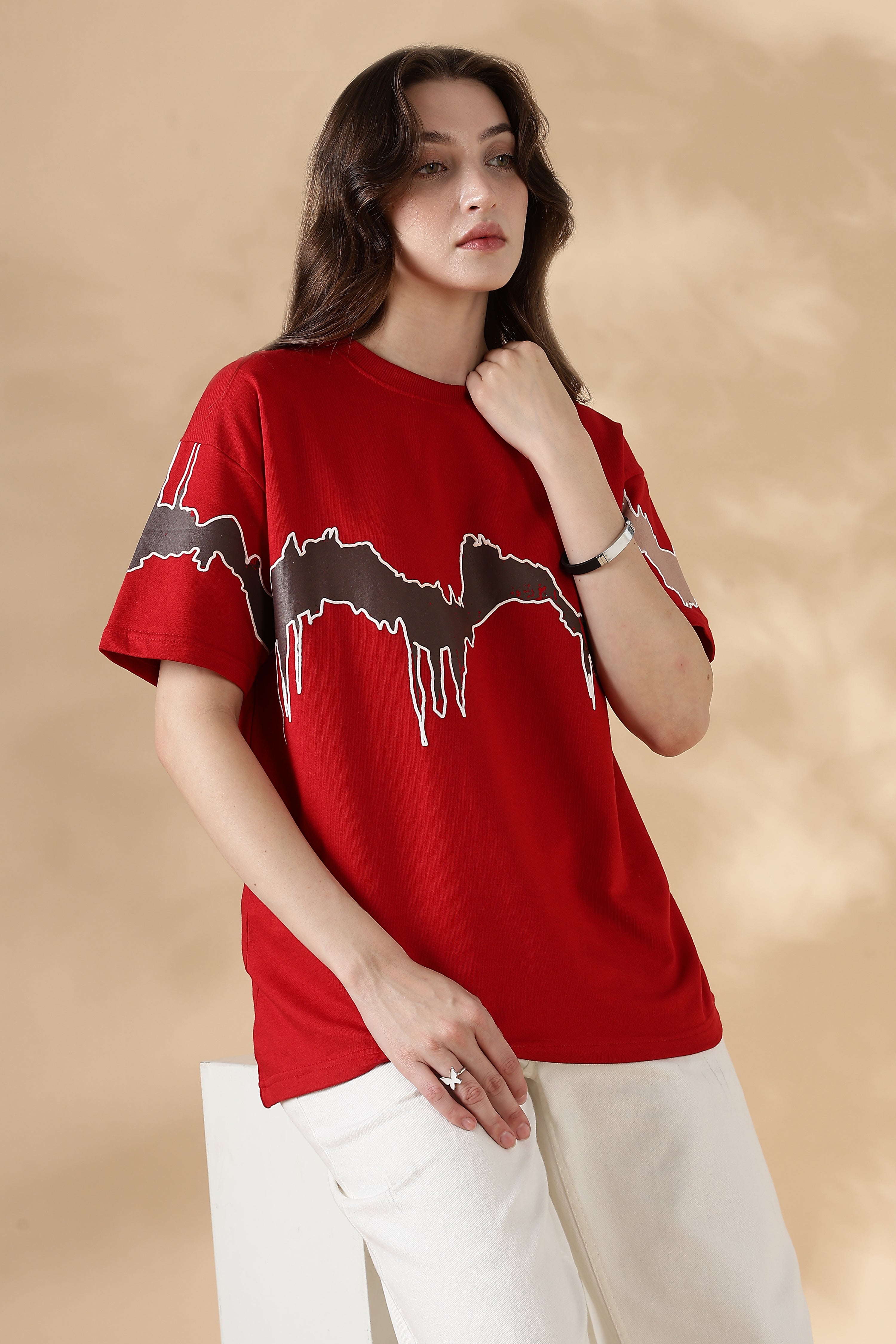 Reverie Red Oversized T-Shirt
