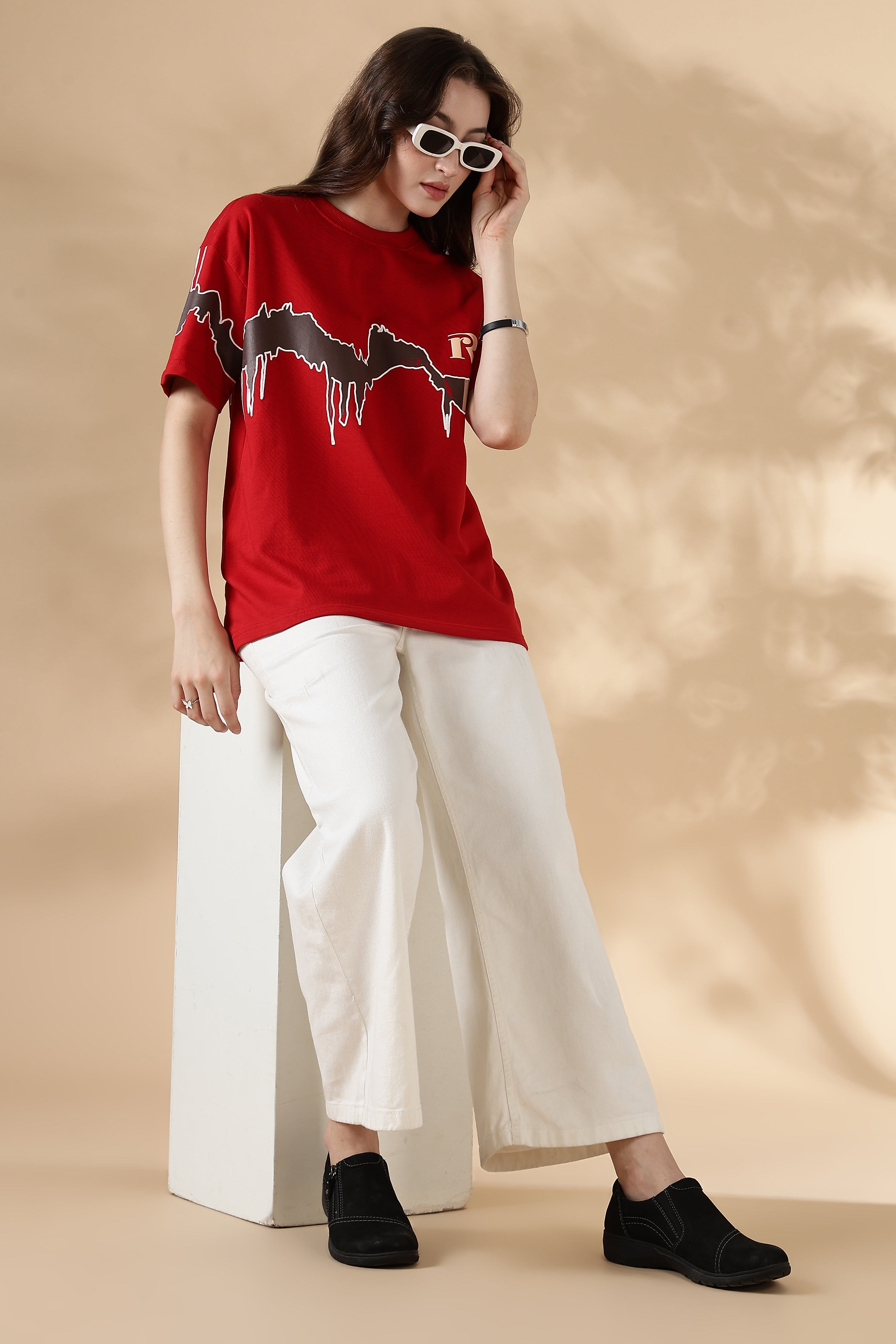 Reverie Red Oversized T-Shirt