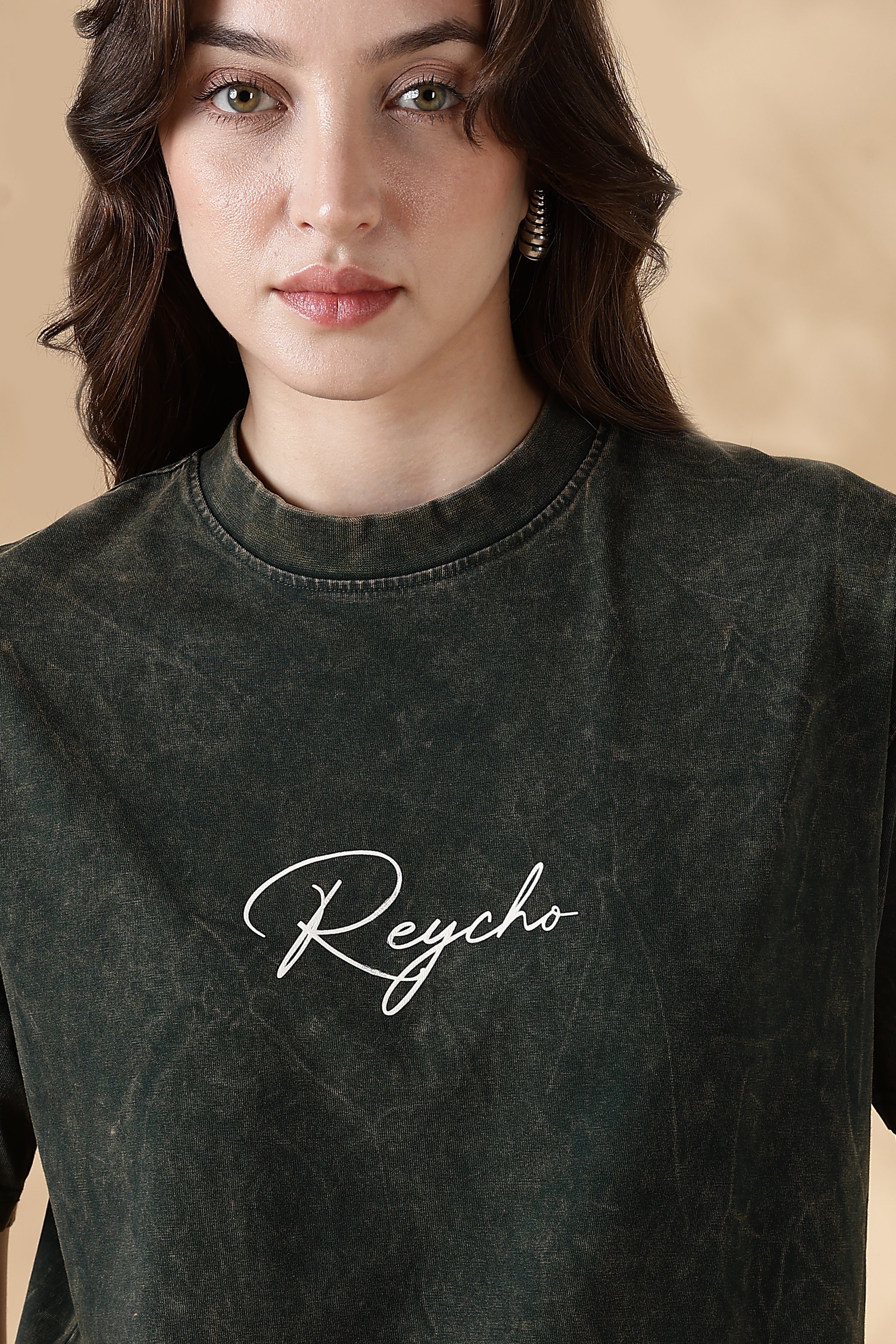Roar Acid Wash Oversized T-Shirt