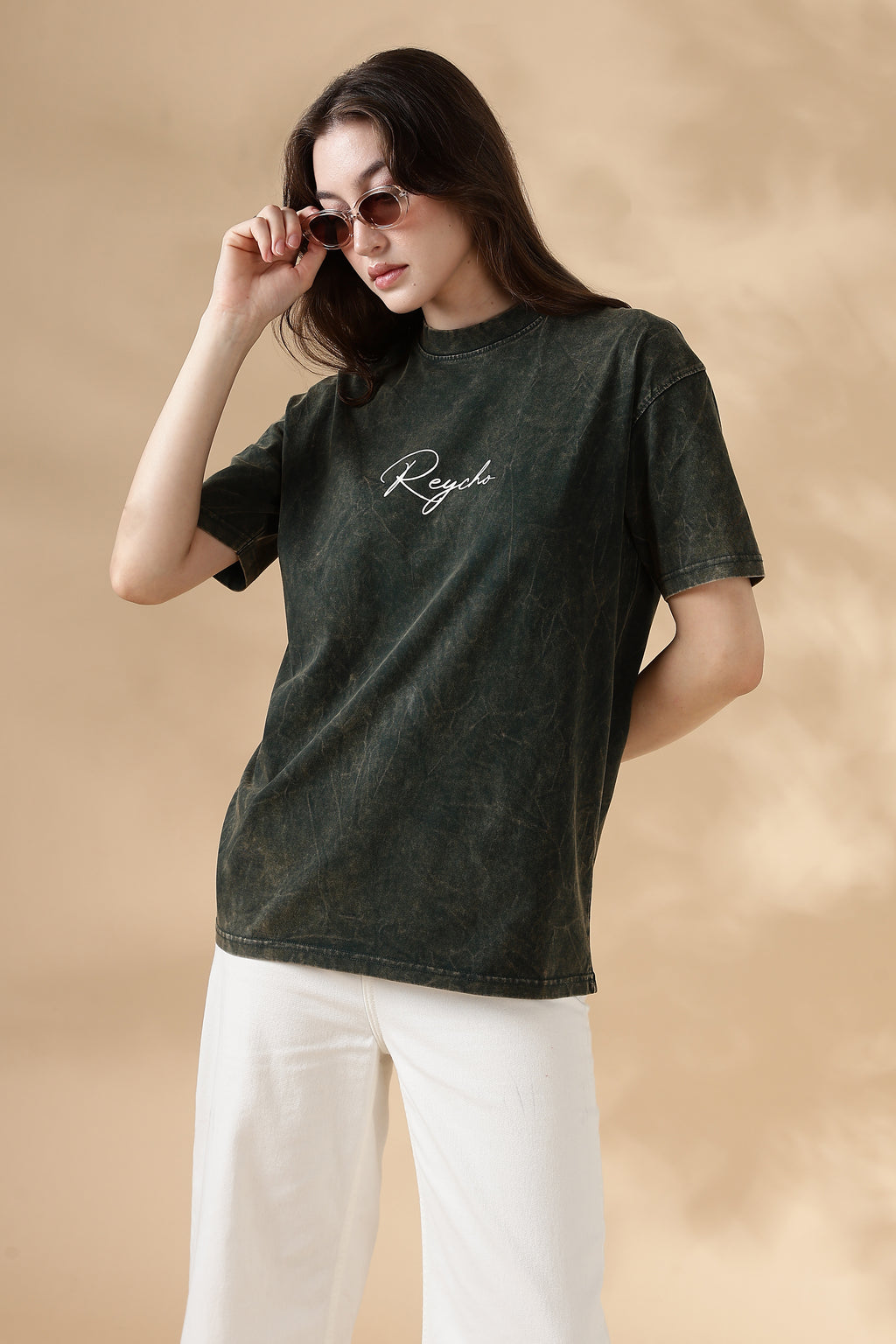 Roar Acid Wash Oversized T-Shirt