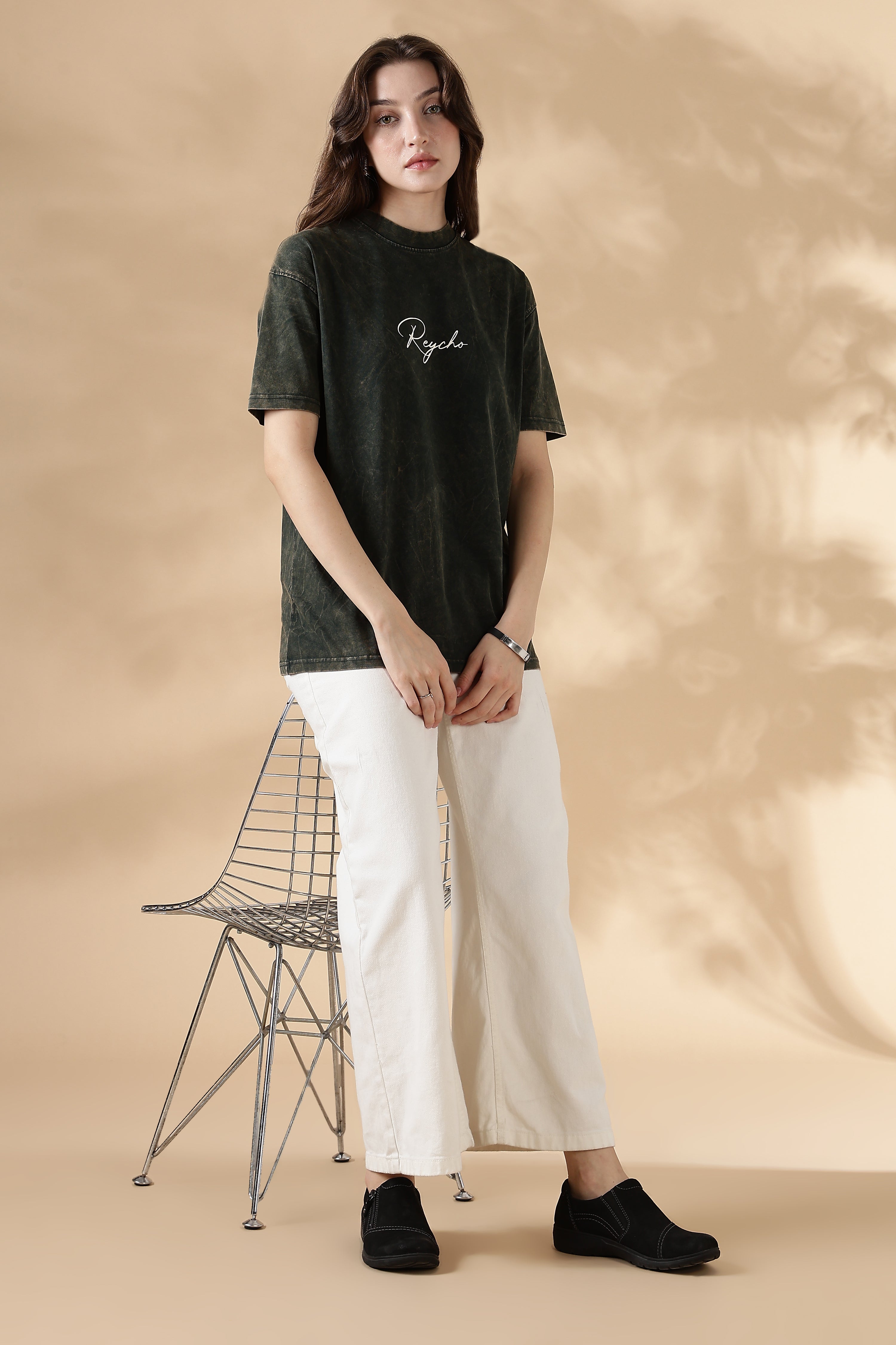 Roar Acid Wash Oversized T-Shirt