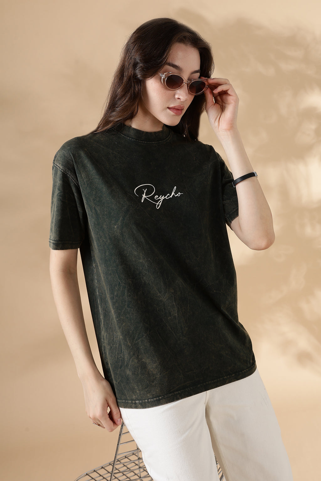 Roar Acid Wash Oversized T-Shirt