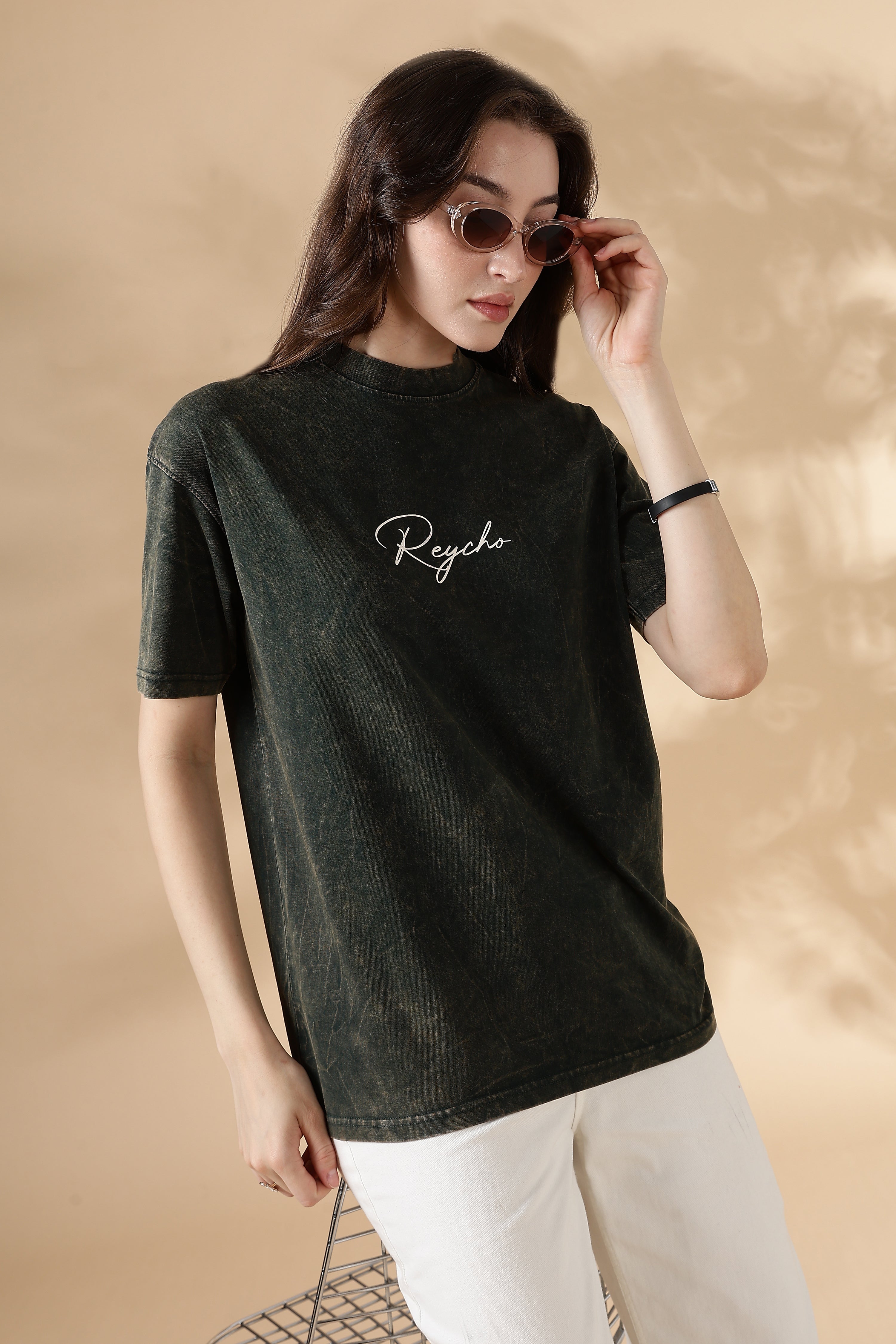 Roar Acid Wash Oversized T-Shirt